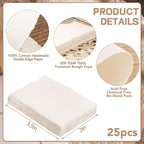 25 Sheets Watercolor Paper, 2 x 3.5, Deckled Edge Handmade Paper | 300 GSM paper - Image 2