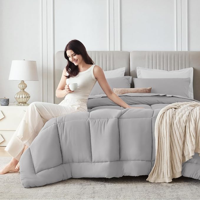 Sasttie Twin Comforter Set, 5 Pieces Reversible Bed in a Bag Twin, Complete - Image 8