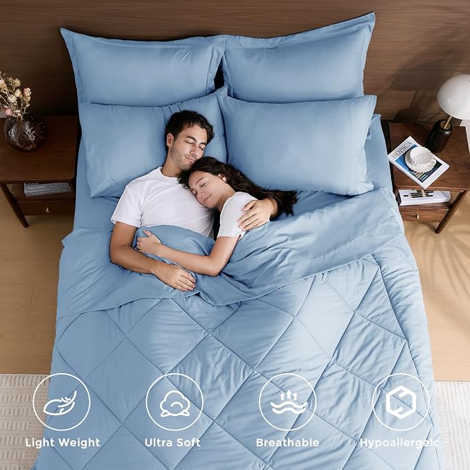 HEVUMYI Light Blue King Comforter Set - Image 2