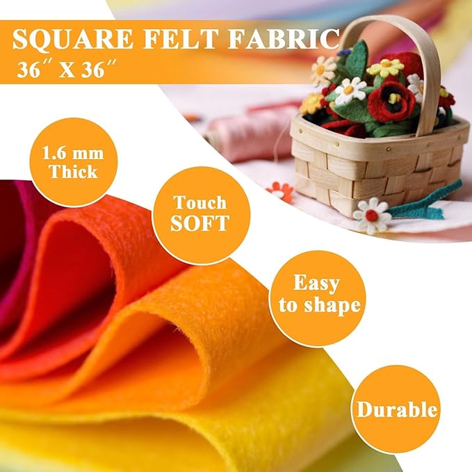 Antique Gold Felt Fabric 36" X 36", 1.6mm Thick Soft and Durable Flexible Craft - Image 2