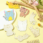 40 pcs Mixed Styles Lovely Cat Theme Unfinished Wood Cutout Charms Kitten Pet - Image 5