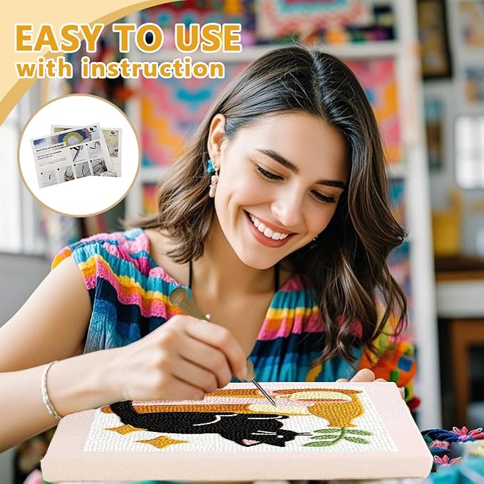 Doodlream Cat on Books Needle Kit - Image 3