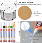 6 Absorbent Ceramic Tiles with Cork Base, Paint Your Own Sloth Coaster | Arts - Image 5