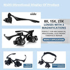 LXIANGN LED Head Mount Magnifier 10X 15X 20X 25X Hands-Free Magnifying Glass - Image 6
