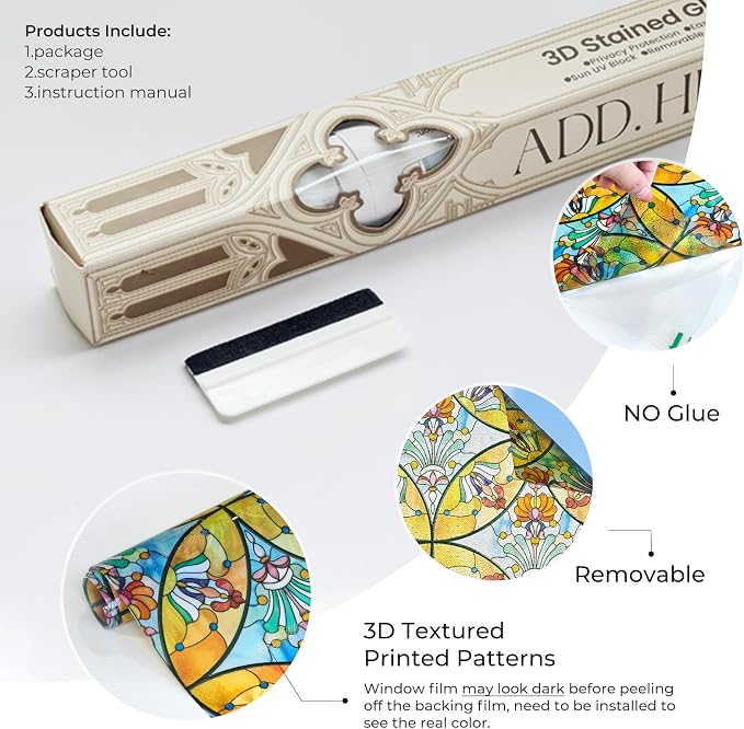 3D Stained Glass Window Film, Decorative Window Privacy Film - Image 5