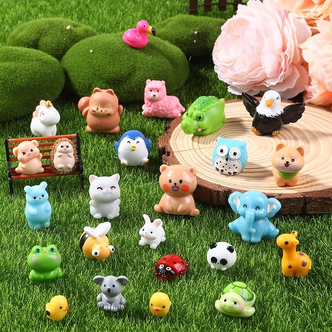 DIYDEC 50pcs Mini Resin Animal 50 Styles Tiny Resin Animals Miniature to Hide - Image 4