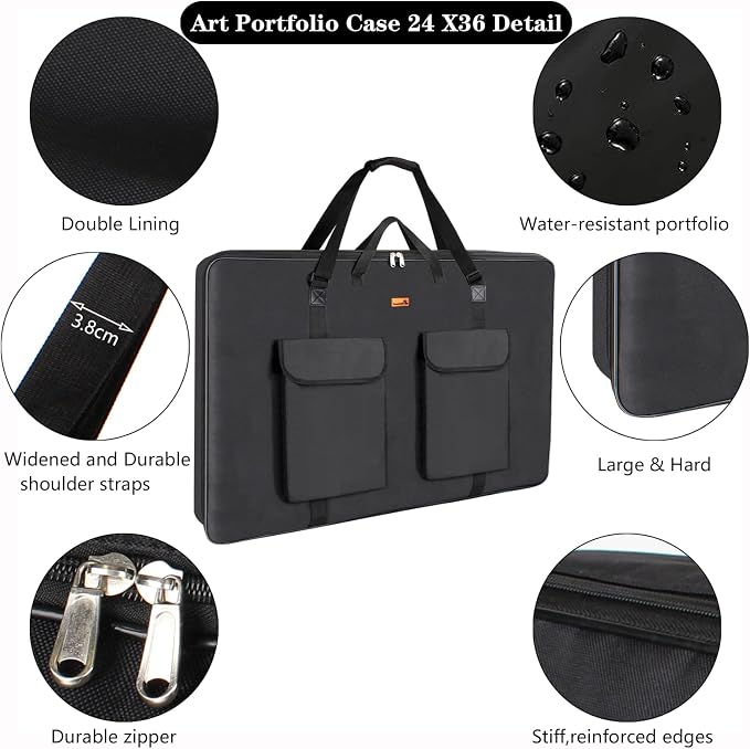 TreochtFUN Art Portfolio Case 24 X 36, Portfolio Bag Soft Water Resistant - Image 4
