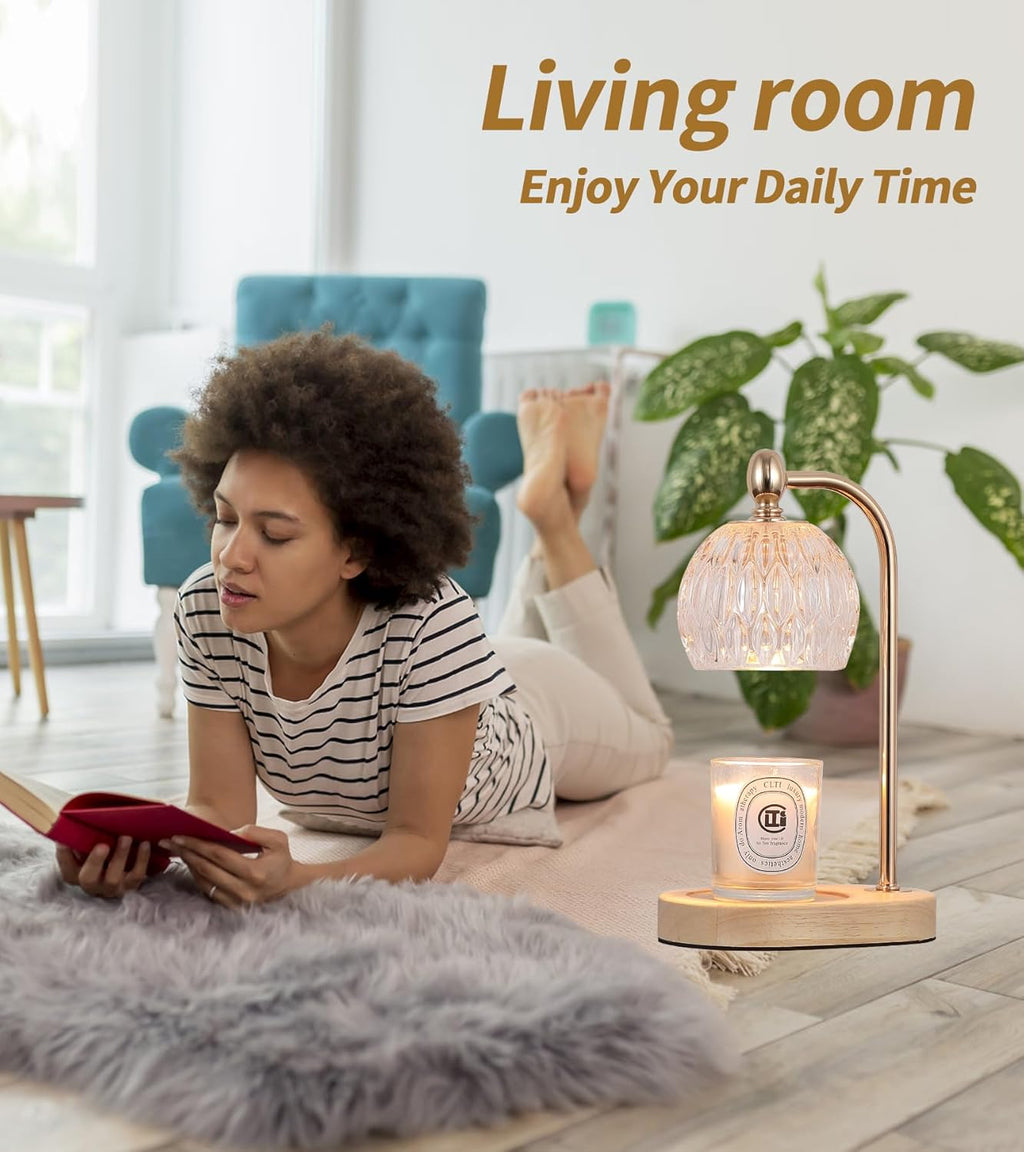 Candle Warmer Lamp with Timer and Dimmer,Flameless Electric Wax Melt Warmer for Jar Candles With 2 Bulbs,House Warming Gifts,Mother's Day/Birthday/Christmas Gifts For Mom/Wife,Home Decor Lamp