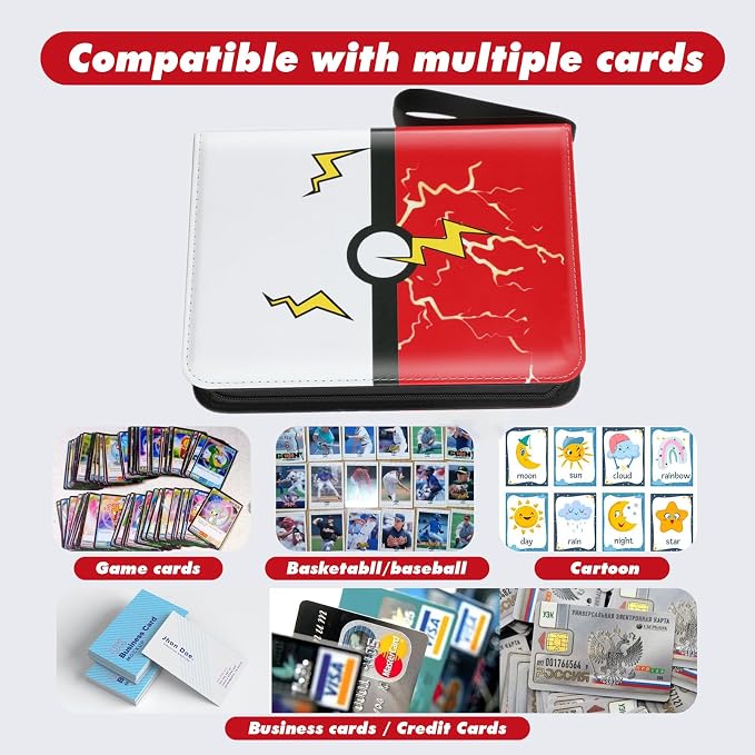 Trading Card Binder, 4 Pockets 400 Cards Holder Collector Album - Image 5