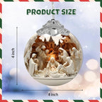 Nativity Ornaments 2025 -Christmas Ornaments 2025, Faux Stained Glass Effect - Image 5