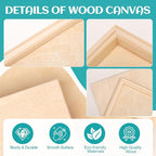 ESRICH 8x10 Inch Wood Panels for Painting, 2 Pack Craft Wood Canvas Boards - Image 2