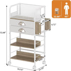 Rolling Wrapping Paper Storage Cart Organizer White | 16.54×11.4×32.68 in - Image 6