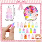 Augshy 64 Pcs Gradient Gummy Bear Resin Charms - Image 2
