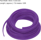 uxcell PET Expandable Sleeving 25ft 1/4" Purple Cable Management Sleeve Cord - Image 3