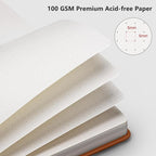 RETTACY Dotted Journal Notebook, 192 Pages, A5 Medium Size | Leather Hardcover - Image 3