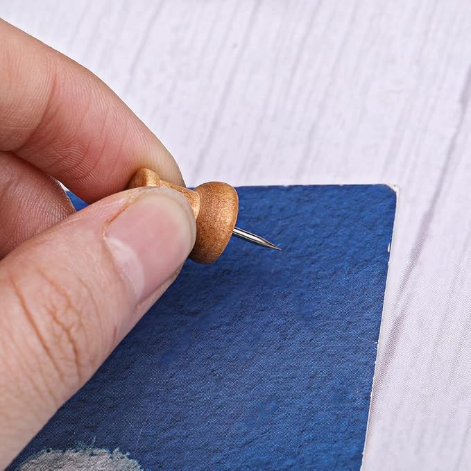 50 Pcs Wooden Push Pins, Decorative Thumb Tacks, Push Pins - Image 5