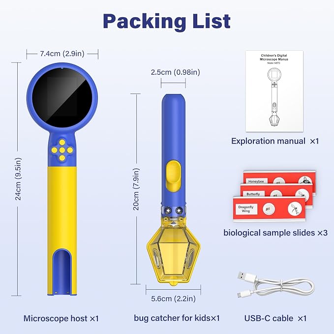 Microscope for Kids with Bug Catcher, 1080P HD Digital Handheld Portable Kids - Image 8