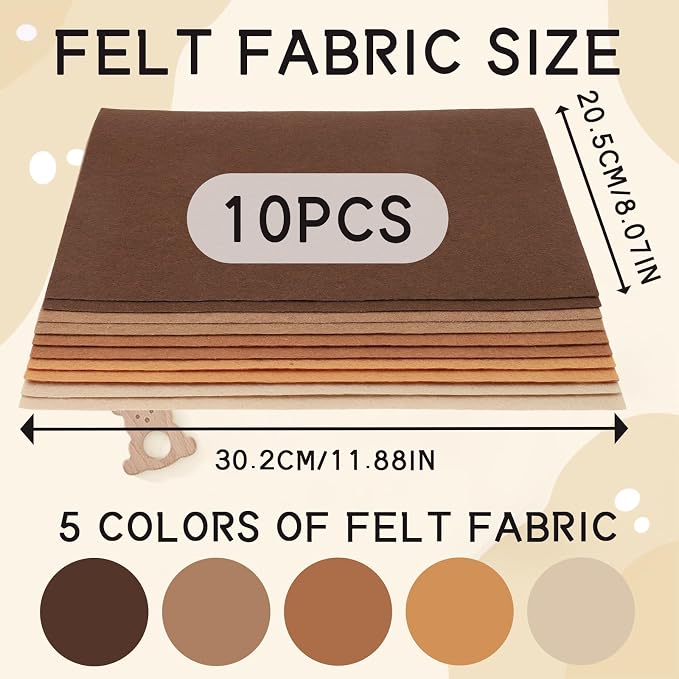 10-Sheet Felt Fabric Sheets - Image 2