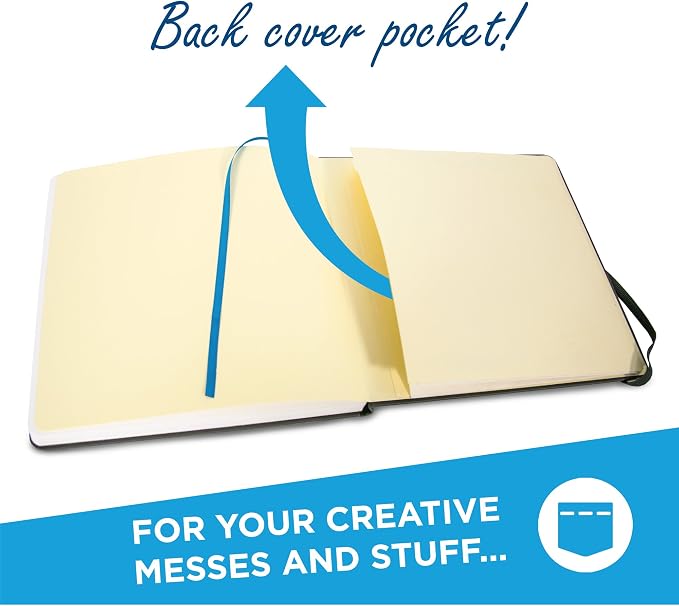 illo Sketchbook 8’’ x 8’’ Square Hardcover Sketch Book, Heavyweight Paper - Image 8