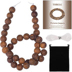 10mm Matte Brown Pictures Jaspers Bead, 15-Inch Matte Round Loose Stone Beads by THRELE