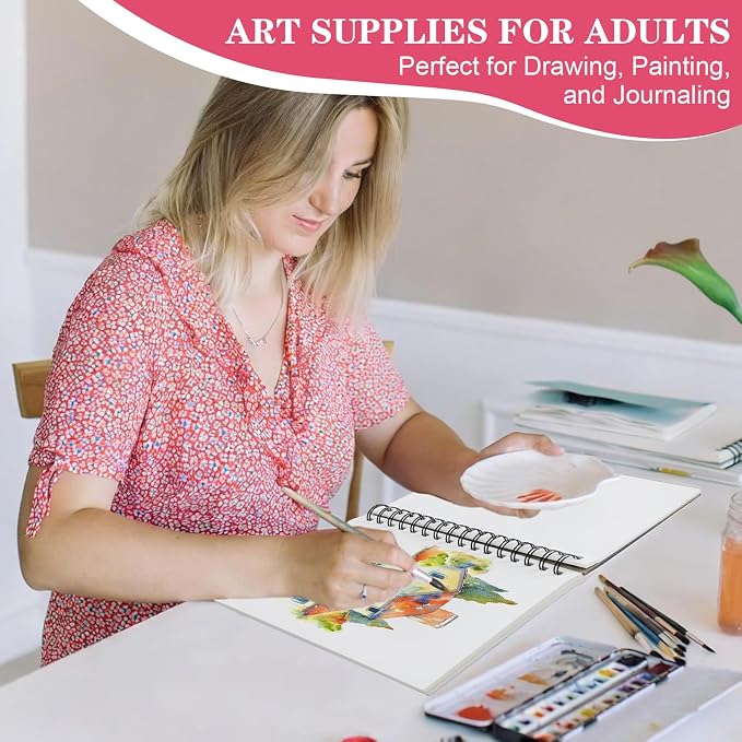 3 Pack 90 Sheet Watercolor Paper Pad 5.5“ x 8.5”, 140lb/300 GSM Cotton Cold - Image 6