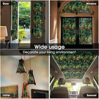 Green Brown Forest Tree Leaf Plant Vintage Stained Glass Window Films - Image 5