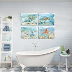 Ocean Wall Decor Sea Turtle Bathroom Wall Art Watercolor Nautical Octopus - Image 6