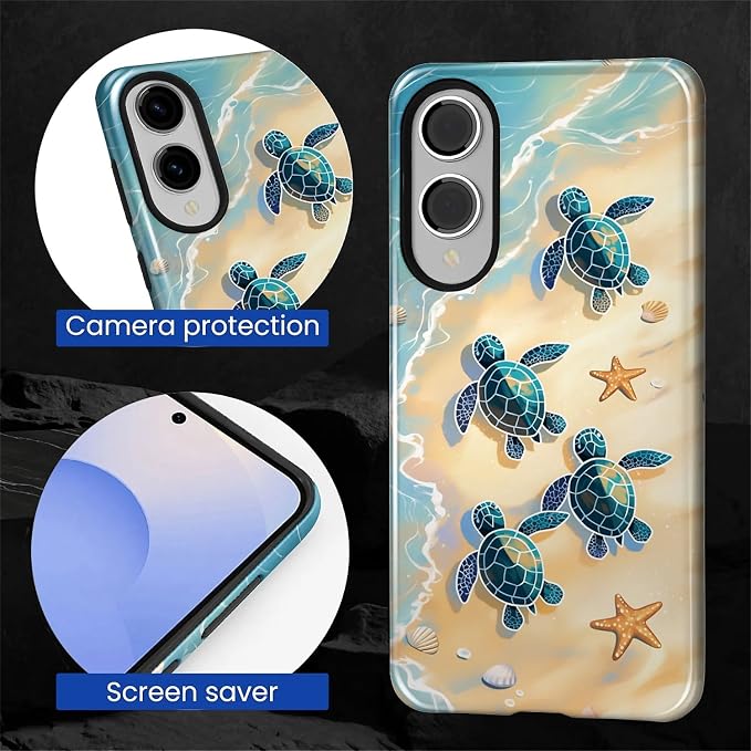 for Samsung Galaxy S25 Edge Case, Sea Turtle Beach Pattern Glossy 2 in 1 - Image 6