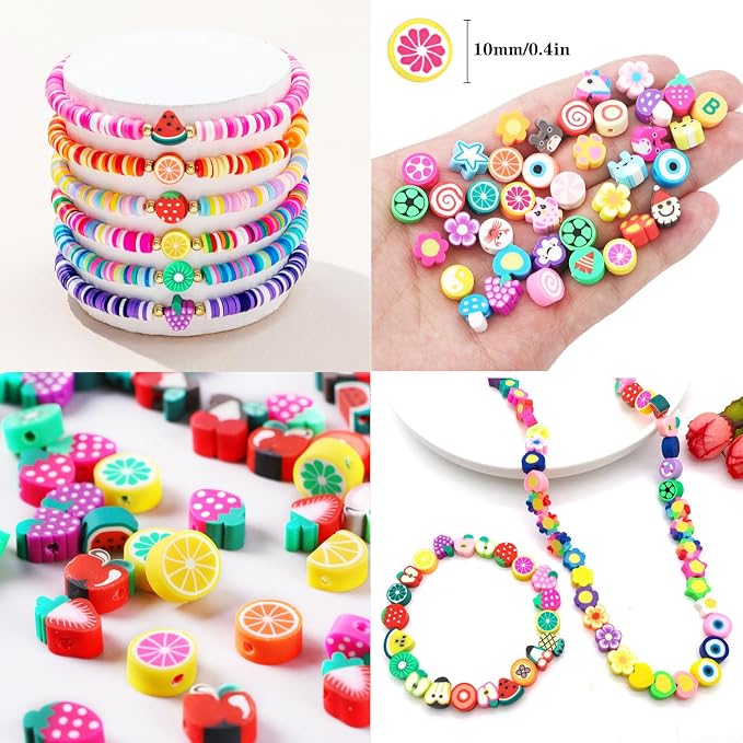 2480pcs Sports Ball Polymer Clay Beads Charms - Image 7