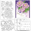 Flowers Clear Stamps and Dies for Card Making Layering Coloring Stencil Set by ACRNIGHEET