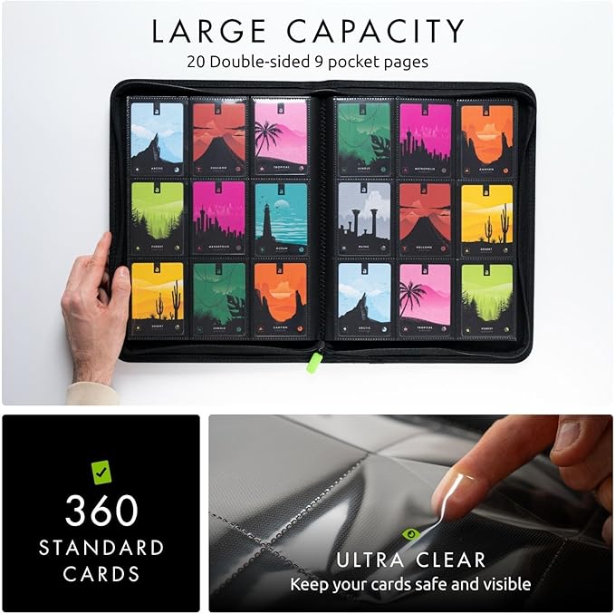 Vault X 9 Pocket Zip Binder, 360 Cards, Exo-Tec Material, 20 Side-Loading Pages - Image 4