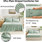 CozyLux Twin XL Comforter Set Sage Green, 5 Pieces Twin Extra Long Bed in a Bag - Image 5