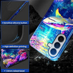 for Samsung Galaxy S26+ Case, Colorful Ocean Sharks Pattern Glossy 2 in 1 - Image 3