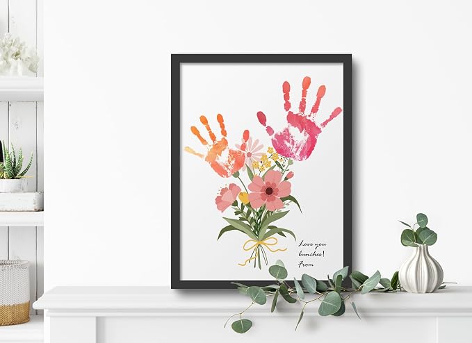 TwoDays Flower Bouquet Handprint Art Craft DIY Kit, Unique Gifts - Image 6