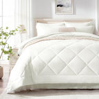 Love's cabin Twin Comforter Set Ivory, 5 Pieces Twin Bed in a Bag, All Season - Image 2