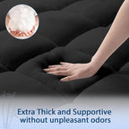 ELEMUSE California King Black Cooling Bamboo Viscose Mattress Topper - Image 3