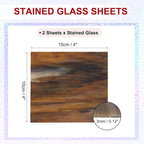 PATIKIL 4 x 4 Inch Transparent Stained Glass Sheets, 2 Sheets Mosaic Glass - Image 2