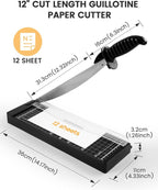 MAKEASY Paper Cutter 12 Inch, 12 Sheet Capacity, Heavy Duty Paper Cutter - Image 2