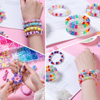 SJZWSD 5 Boxes Bracelet Making Kit Pony Beads, 6x9mm Kandi Rave Beads & Hair - Image 7
