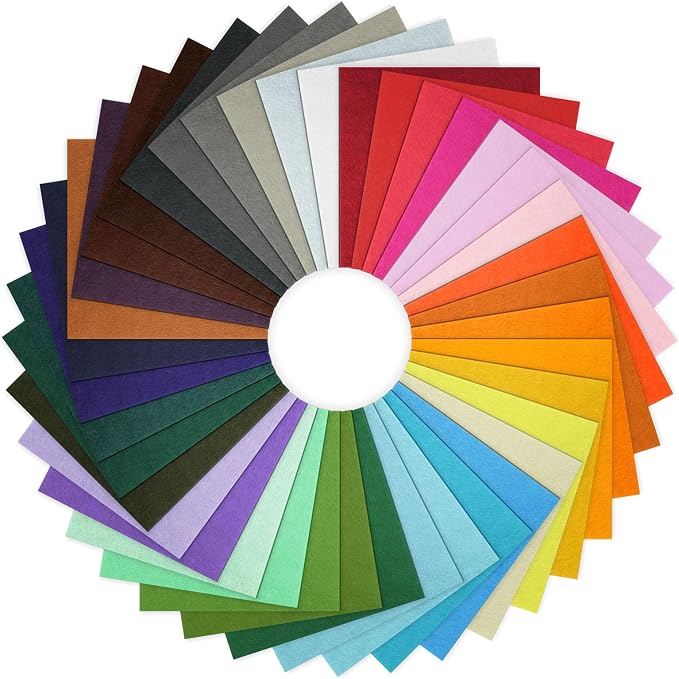 Ainiv 40pcs 6×6 inches Coloured Felt Fabric Sheets, Fabrics DIY Craftwork - Image 8