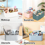 Multiuse Caddy Organizer with Handle, Portable Divided Plastic Tote Bin - Image 2