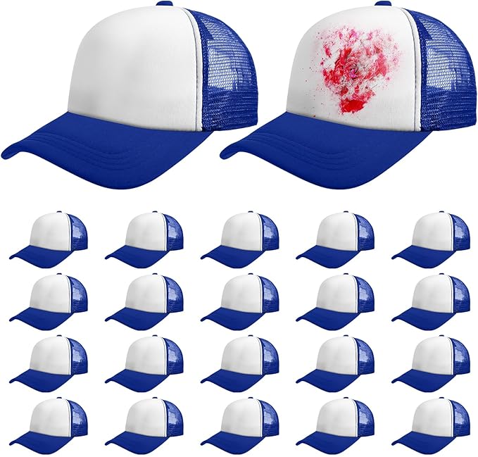 Vabean 24 Pack Sublimation Blank Cap Trucker Mesh Cap Unisex Plain Blank by Vabean