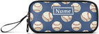 Custom Baseballs Ball Blue Pencil Case Box Boys Girls Personalized Name Large - Image 8