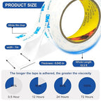 3M Double Sided Tape 2"×16.5ft No Residue, Picture Hanging Strips Heavy Duty - Image 3