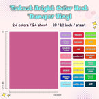 Tintnut Bright Color Heat Transfer Vinyl, 24 Sheets 12×10in Iron on Vinyl | - Image 2