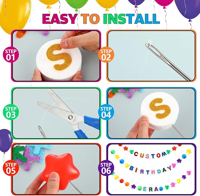 Simgoing DIY Giant Friendship Bracelet Garland Kit Customizable Party Banner - Image 4