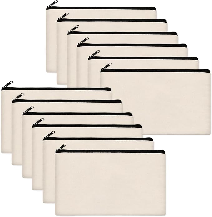 Legigo Blank Canvas Bag Zipper Pouch Makeup Bags Bulk by Legigo