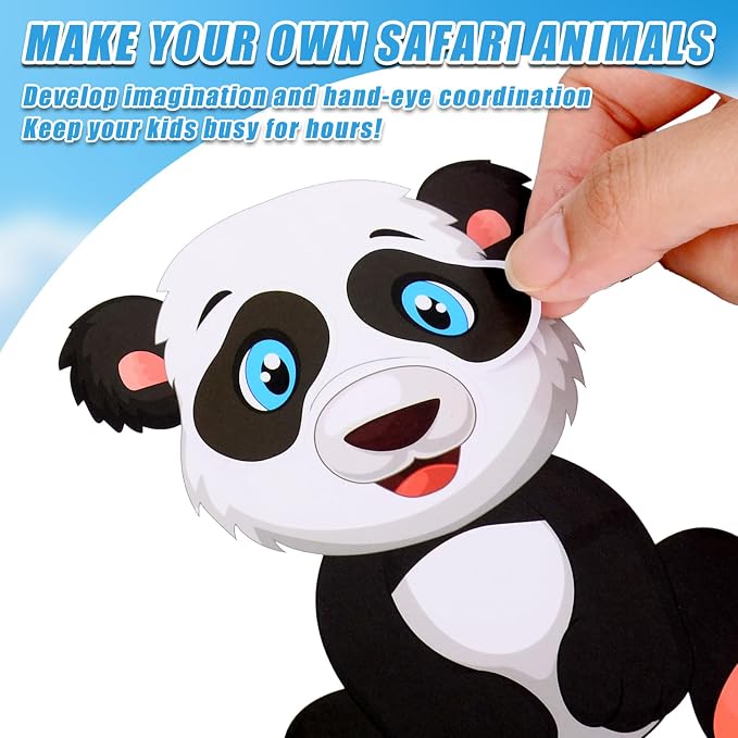 48 Sheets Create Funny Safari Animals Stickers, Make a Face Stickers - Image 5