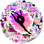 50 Pcs Gymnastics Stickers for Girls, Cute Gymnast Sport Vinyl Decals, - Image 3