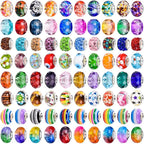 120 Pieces Assorted European Craft Beads Large Hole Lampwork Spacer Beads by AIPRIDY
